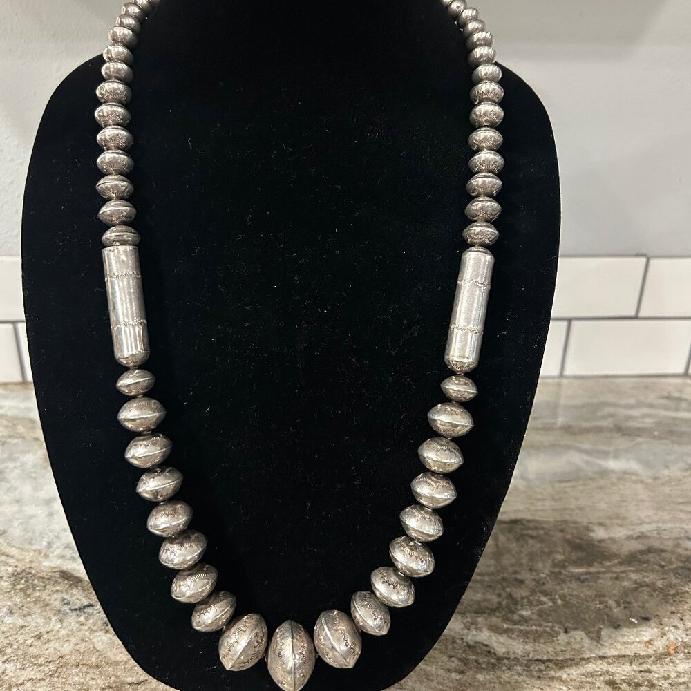 Vintage Native American Silver Necklace
